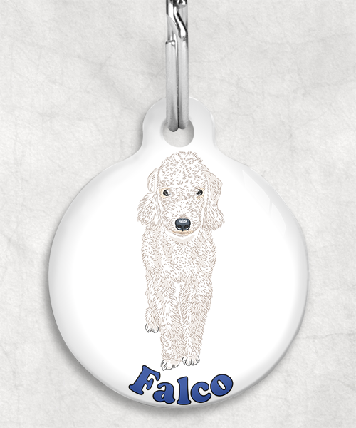 bedington-terrier-naam-los-huisdierpenning-wit