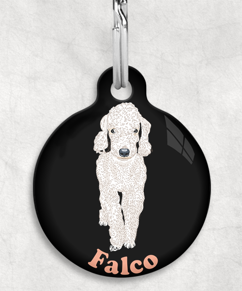 bedington-terrier-naam-los-huisdierpenning-zwart