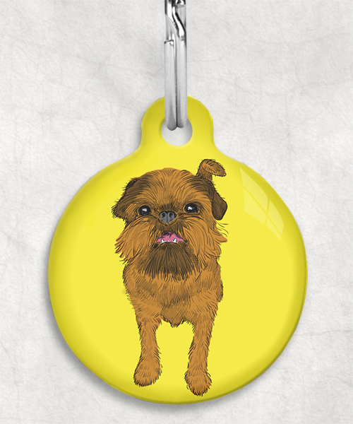 brussels-griffon-bruin-zonder-naam-huisdierpenning-geel