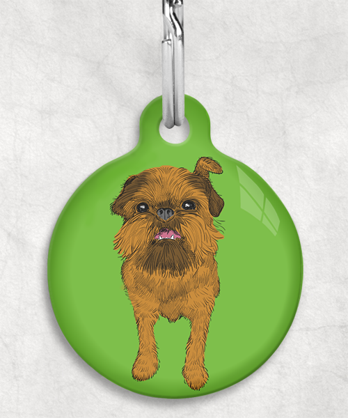 brussels-griffon-bruin-zonder-naam-huisdierpenning-groen