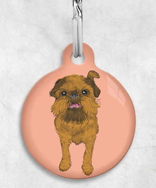 brussels-griffon-bruin-zonder-naam-huisdierpenning-peach