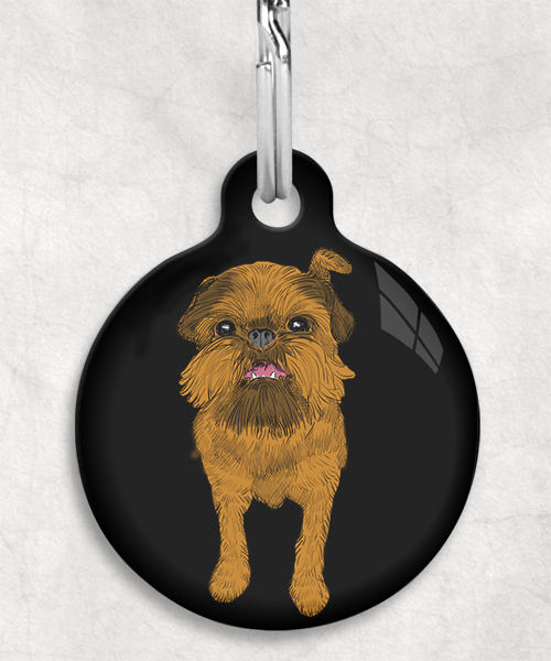 brussels-griffon-bruin-zonder-naam-huisdierpenning-zwart