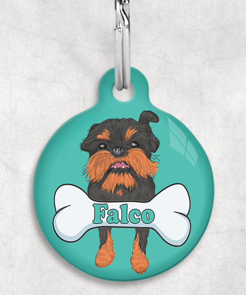 brussels-grifon-naam-been-huisdierpenning-turquoise