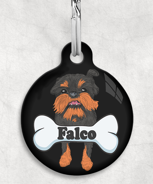 brussels-grifon-naam-been-huisdierpenning-zwart