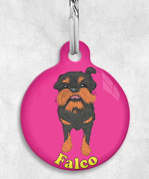 brussels-grifon-naam-los-huisdierpenning-fushia