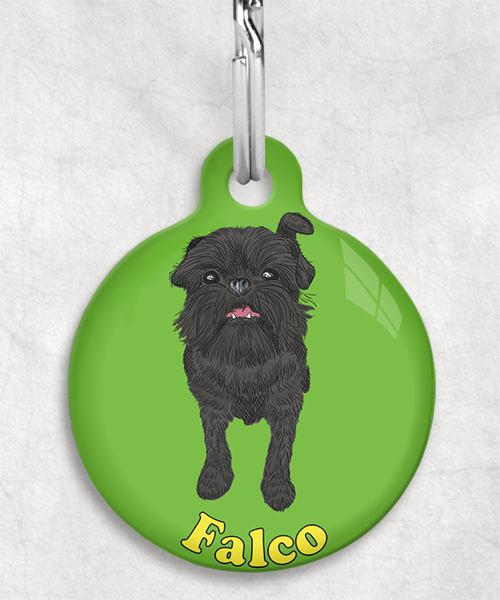 brussels-grifon-zwart-psd-naam-los-huisdierpenning-groen