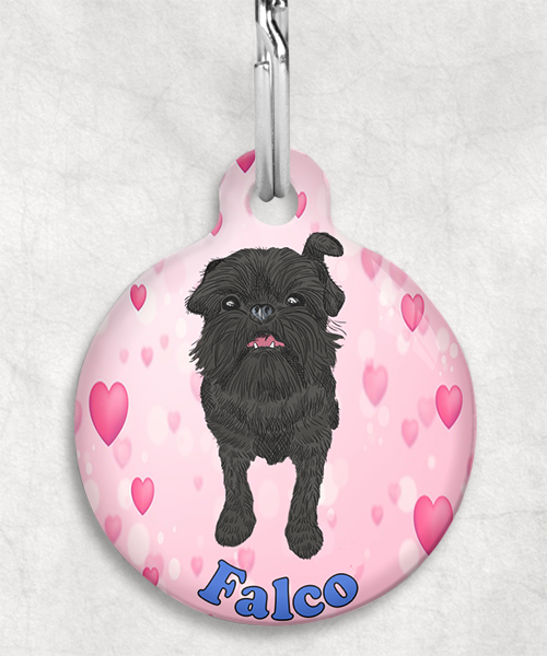 brussels-grifon-zwart-psd-naam-los-huisdierpenning-hartjes