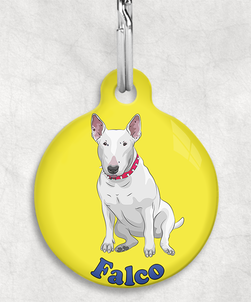 bull-terrier-naam-los-huisdierpenning-geel