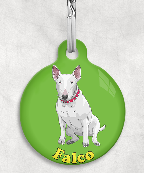 bull-terrier-naam-los-huisdierpenning-groen