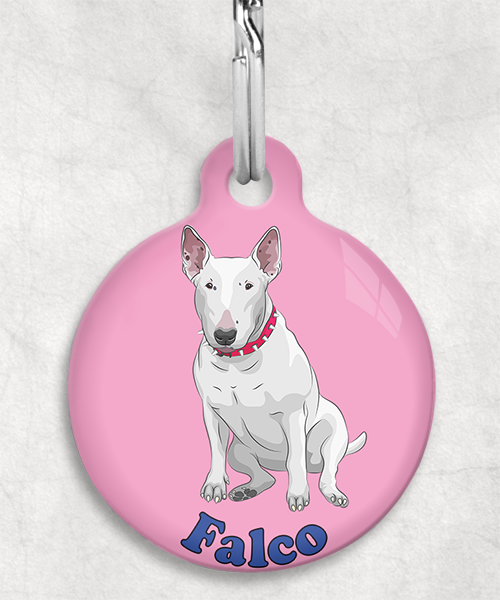 bull-terrier-naam-los-huisdierpenning-lichtroze