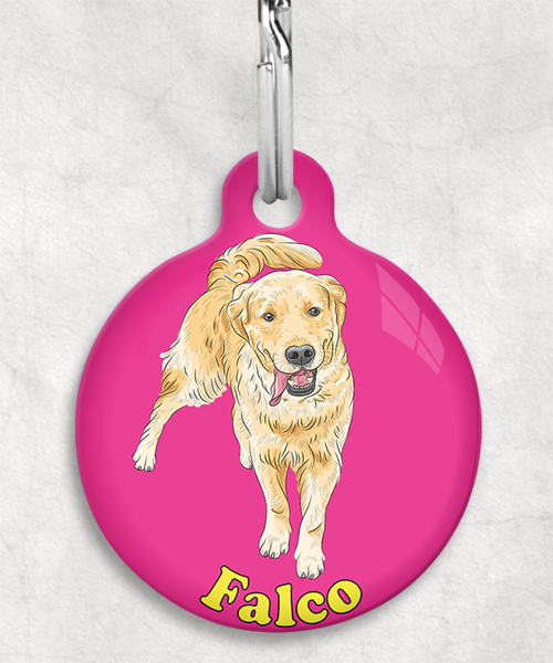 golden-retriever-naam-los-huisdierpenning-fushia