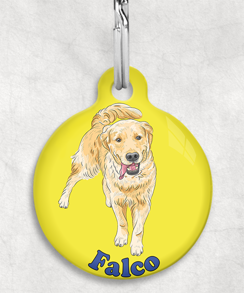 golden-retriever-naam-los-huisdierpenning-geel