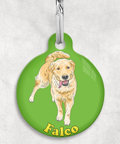 golden-retriever-naam-los-huisdierpenning-groen