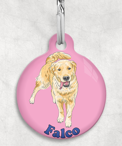 golden-retriever-naam-los-huisdierpenning-lichtroze