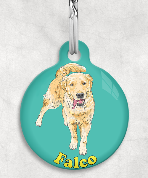 golden-retriever-naam-los-huisdierpenning-turquoise