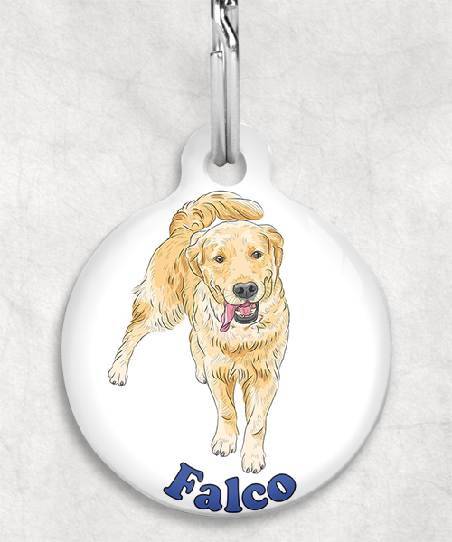 golden-retriever-naam-los-huisdierpenning-wit