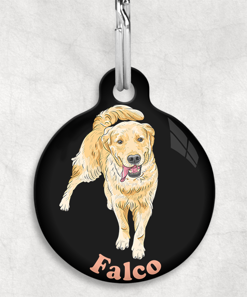 golden-retriever-naam-los-huisdierpenning-zwart