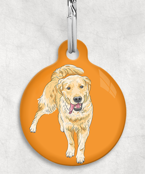 golden-retriever-zonder-naam-huisdierpenning-oranje