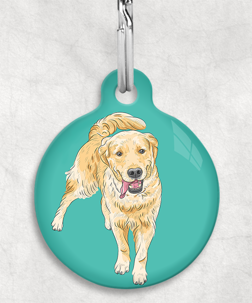 golden-retriever-zonder-naam-huisdierpenning-turquoise