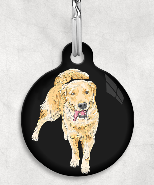 golden-retriever-zonder-naam-huisdierpenning-zwart