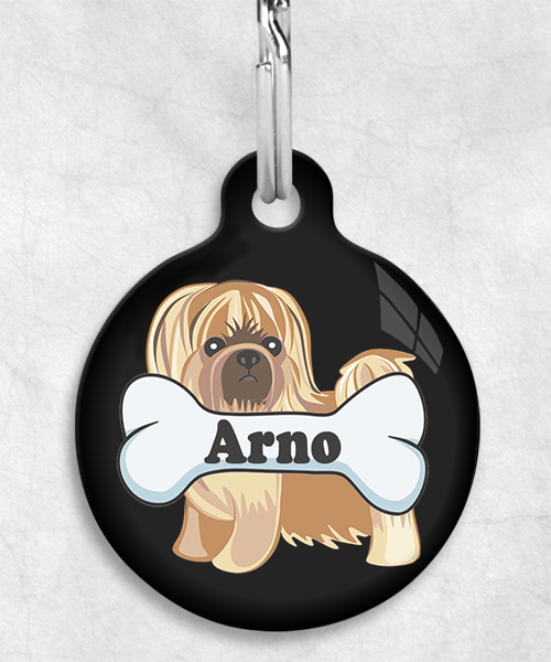 pekinees-naam-been-huisdierpenning-zwart