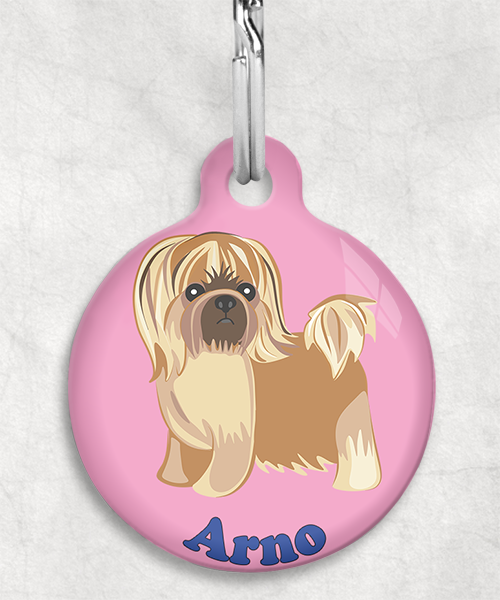 pekinees-naam-los-huisdierpenning-lichtroze