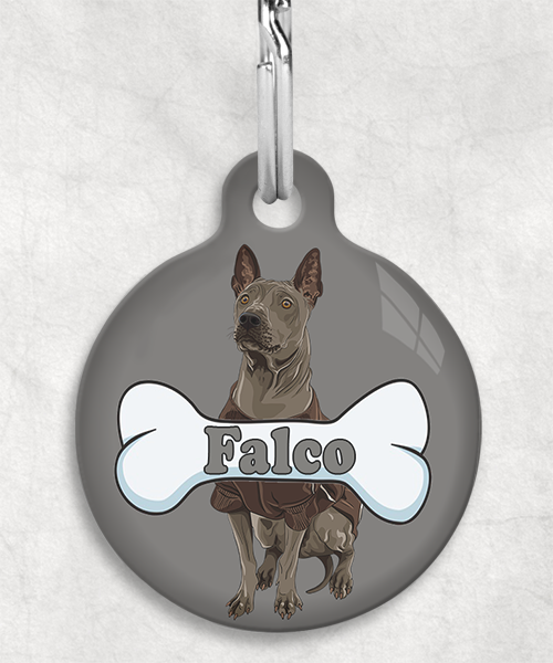 thai-ridgeback-naam-been-huisdierpenning-lichtgrijs